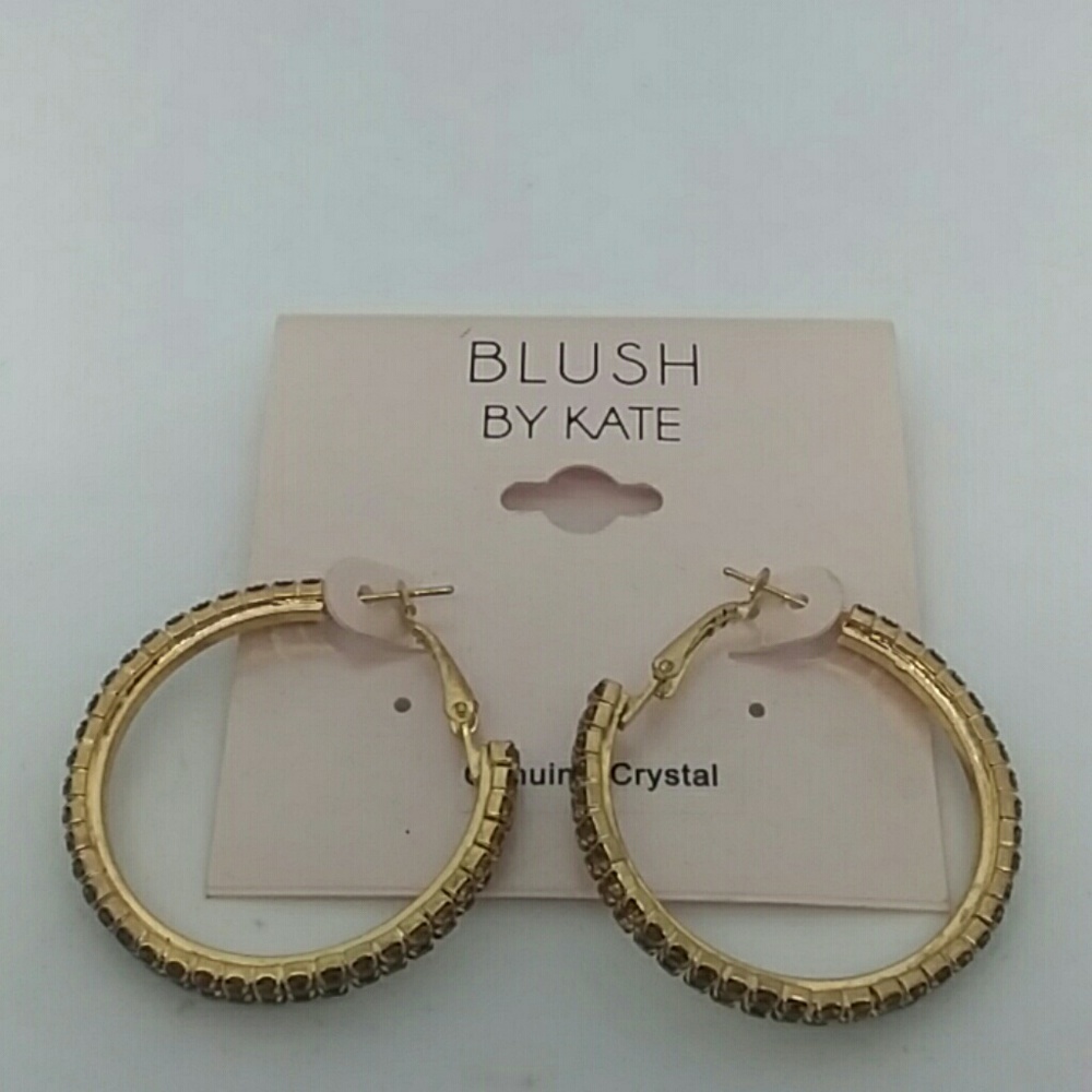 NWT "Blush by Kate" Gold-Tone Hoop Earrings